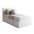Lit simple avec rangements intégrés – design contemporain blanc