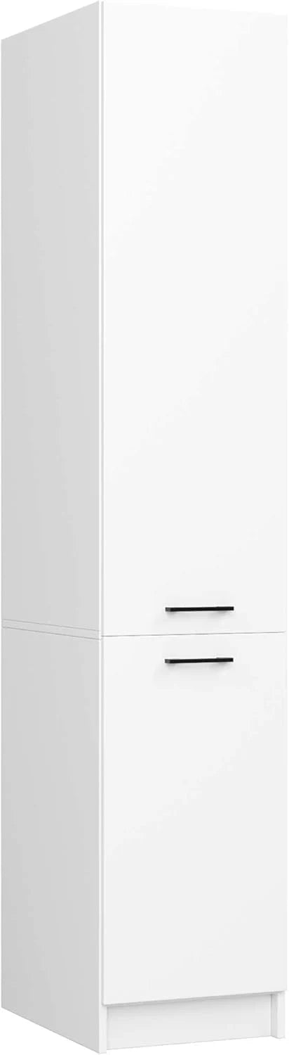 BDW - Colonne Cuisine - Armoire de Rangement 40 cm de Largeur, 205 cm de Hauteur, 57 cm de Profondeur - Spacieuse pour Provisions - Blanc