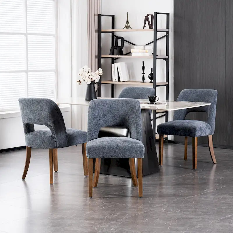 Lot de 4 chaises de salle à manger tapissées de tissu