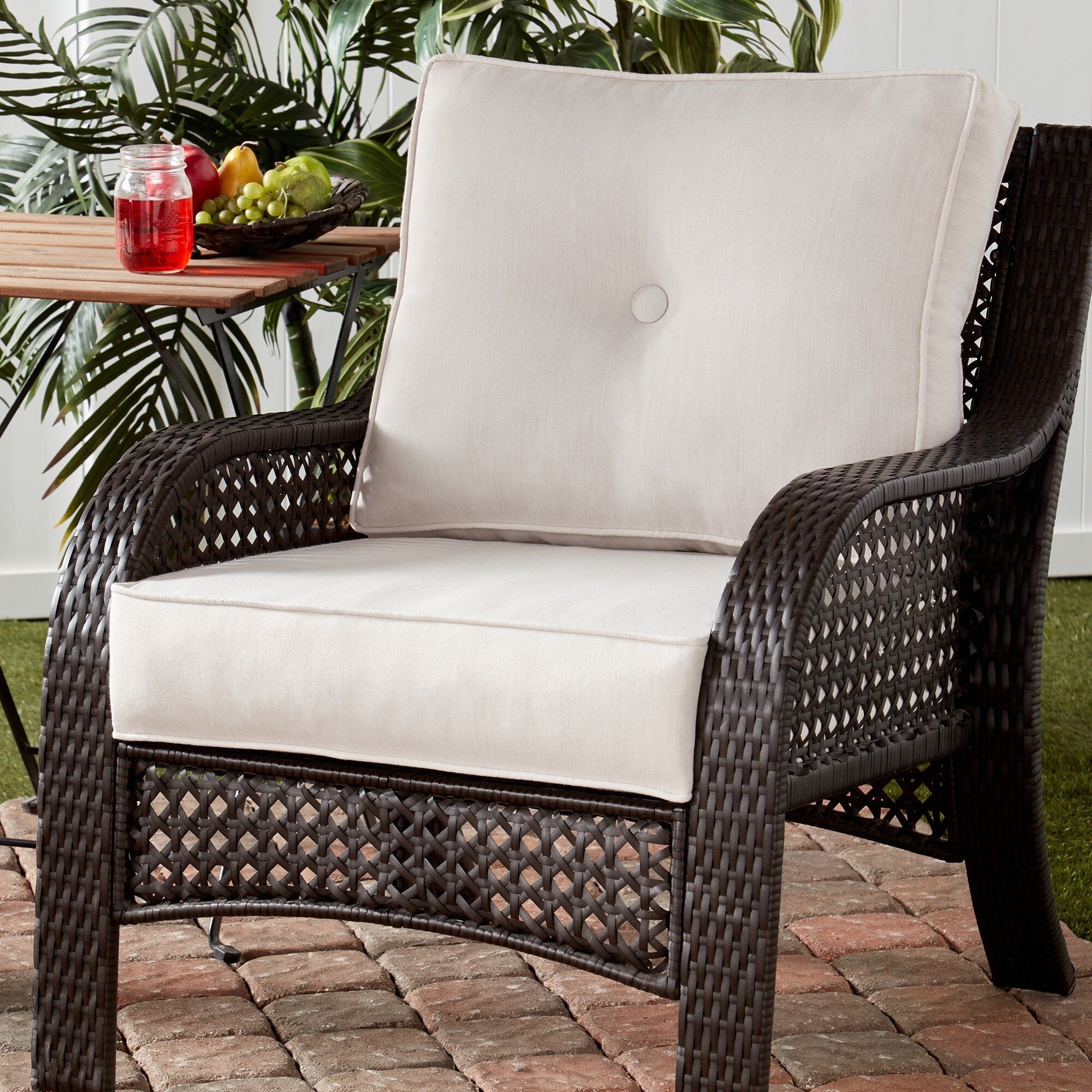 Ensemble de deux coussins d'extérieur haut de gamme Sunbrella pour assise profonde