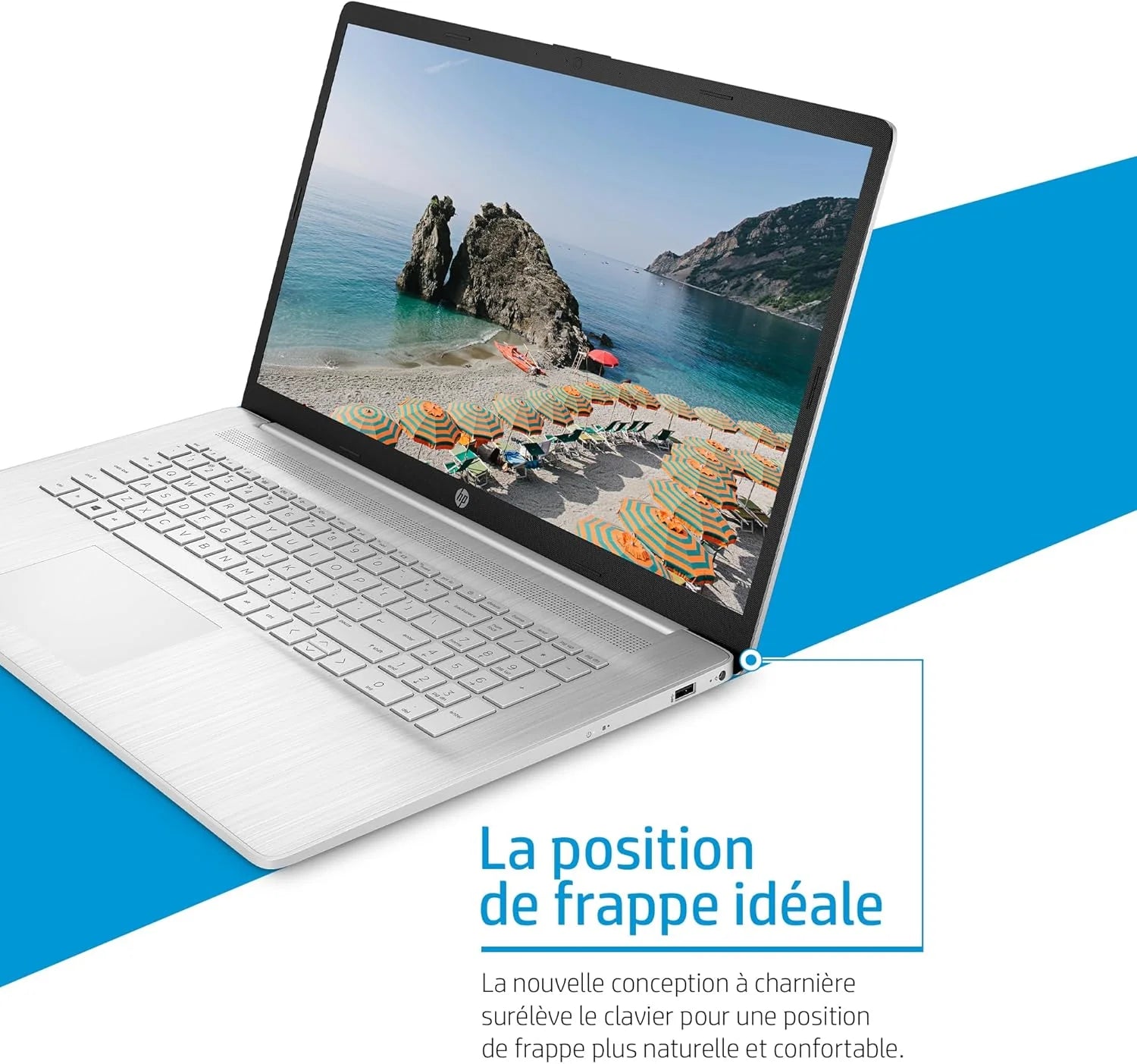 17-cp2003sf Ordinateur Portable 17,3" FHD IPS, PC Portable (AMD Ryzen 5 7520U, RAM 16 Go, SSD 512 Go, AMD Radeon Graphics, Windows 11), Laptop Argent, Clavier AZERTY
