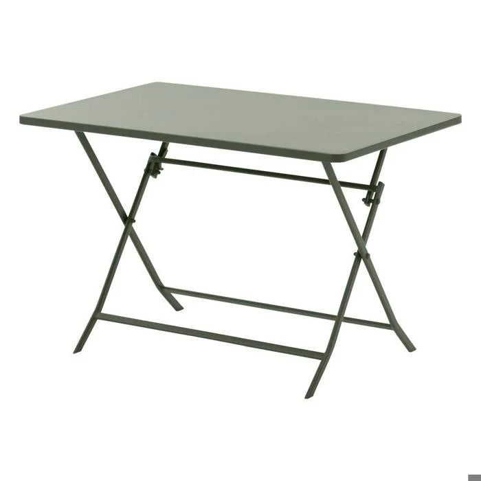 Table de jardin pliante carrée "Greensboro" pétrole 2 places en acier traité époxy - Hespéride