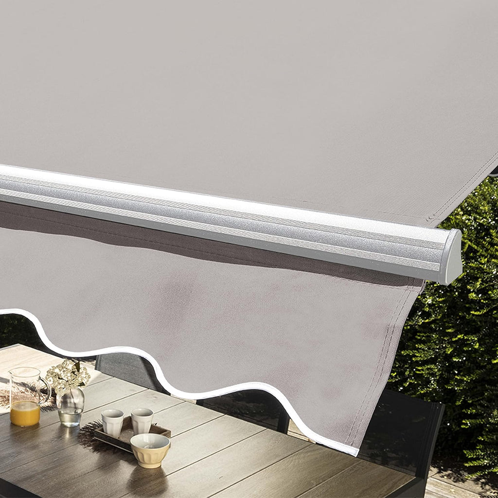Oviala Store Double Pente avec Coffre 3 x 4 m en Aluminium écru