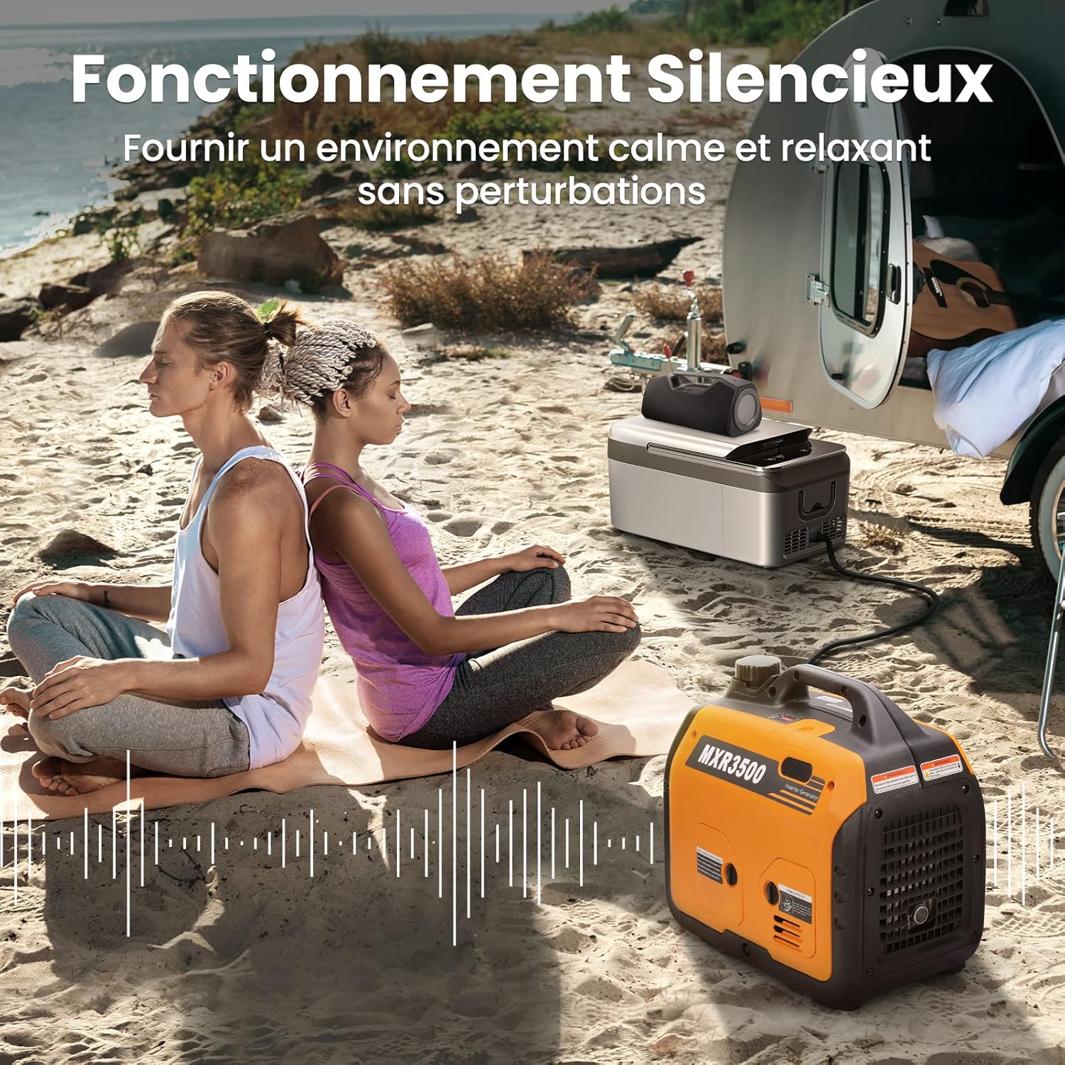 maXpeedingrods 3300W Groupe Electrogene Silencieux Inverter Essence avec Prises USB et 230V Générateur Electrique 4 Temps Generator Léger Secours pour les Caravanes, Garage, Jardin, Camping