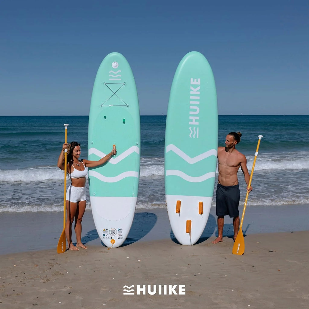 HUIIKE Paddle Gonflable Adulte avec Accessoires Inclus, Pagaie, Ailerons, Pompe. Planche de Stand Up Paddle Grande Stabilité et Résistance. 305 x 84 x 15 cm, Jusqu'à 130 kg