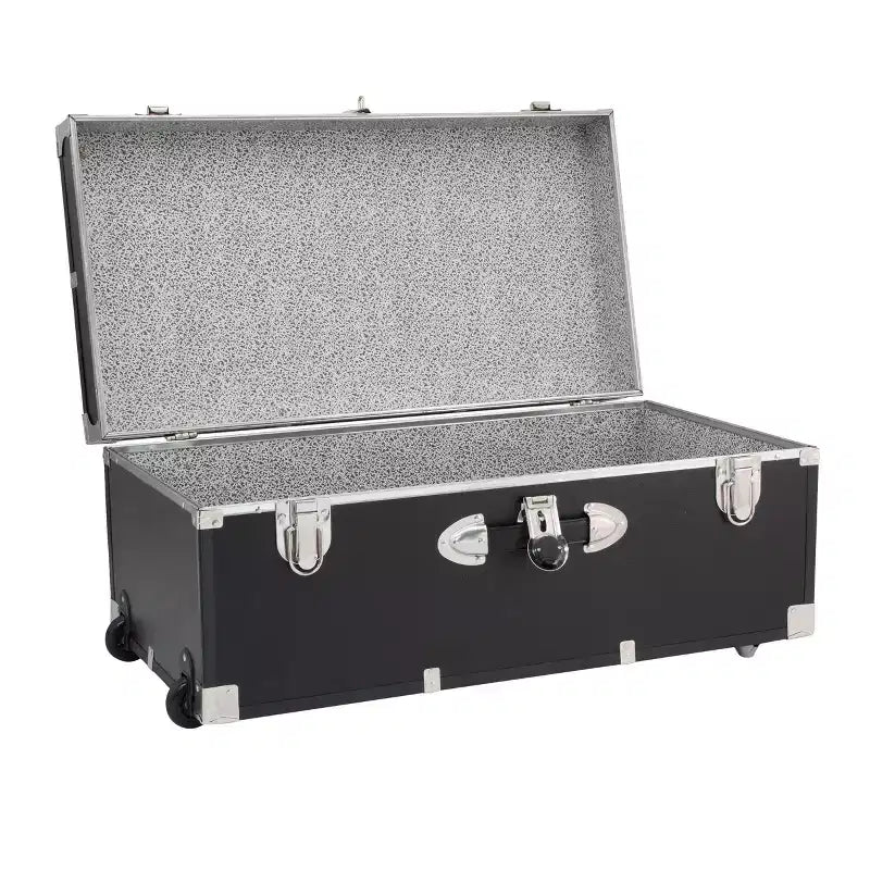 Seward Rover Valise 76 cm à roulettes avec serrure, noire : Rangement de camping à roulettes, MDF et acier, capacité de 27,2 kg