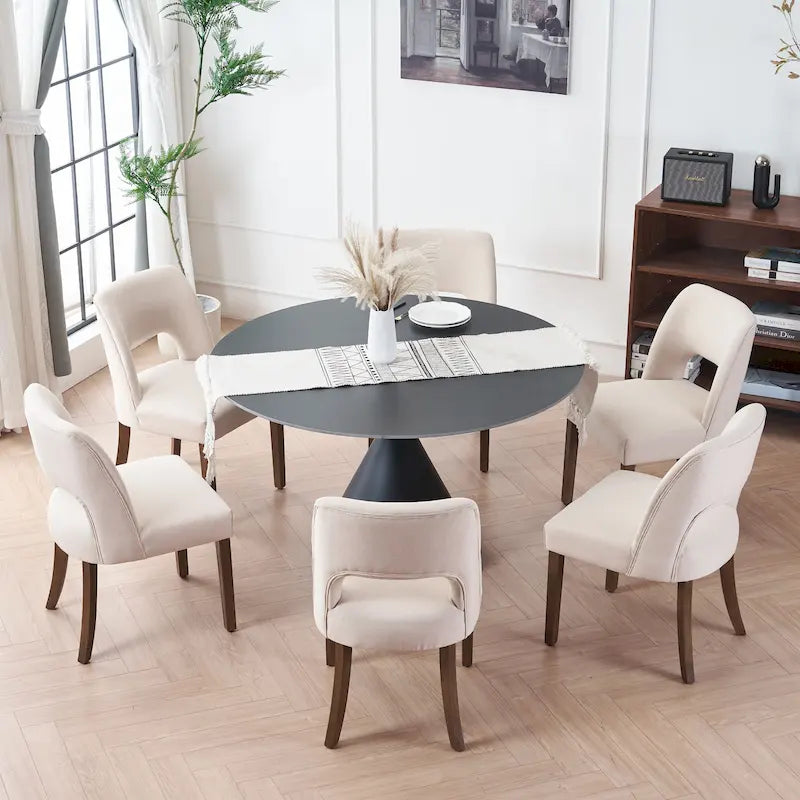Lot de 4 chaises de salle à manger tapissées de tissu