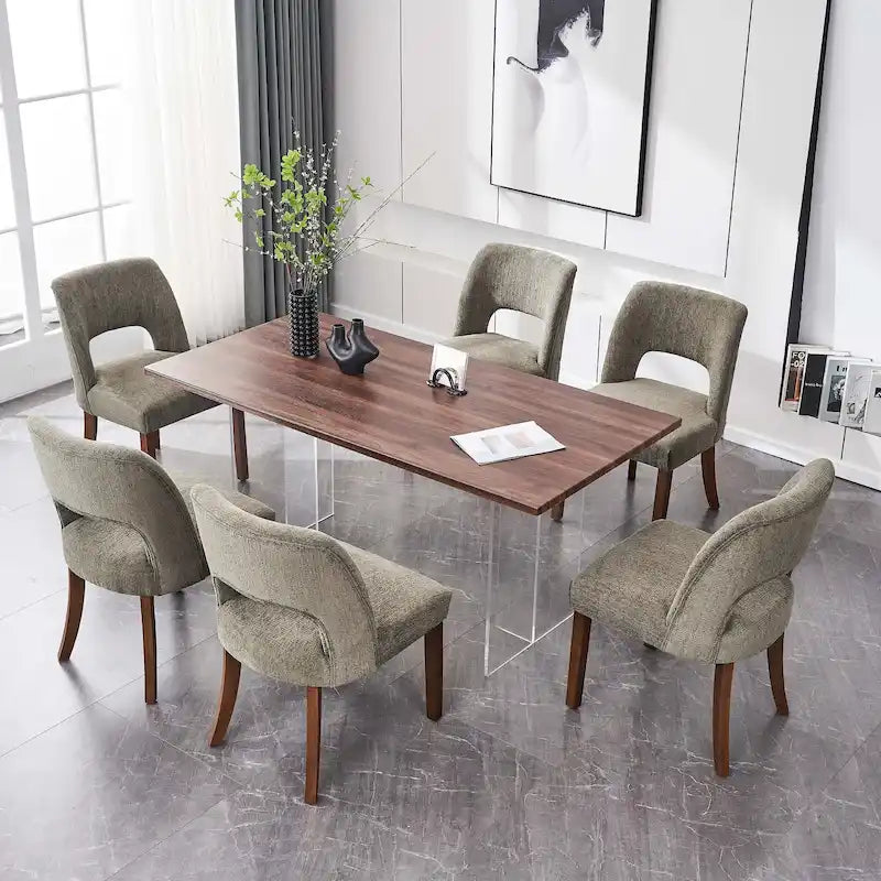 Lot de 4 chaises de salle à manger tapissées de tissu