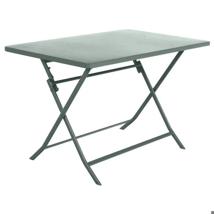 Table de jardin pliante carrée "Greensboro" pétrole 2 places en acier traité époxy - Hespéride