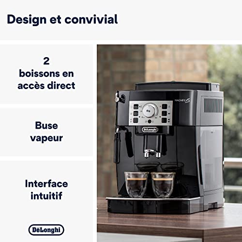 De'Longhi Magnifica S Machine a Café Grain ECAM22.110.B, Machine Expresso et Cappuccino, 1.8L, Noir [Exclusif Amazon] : Cuisine et Maison