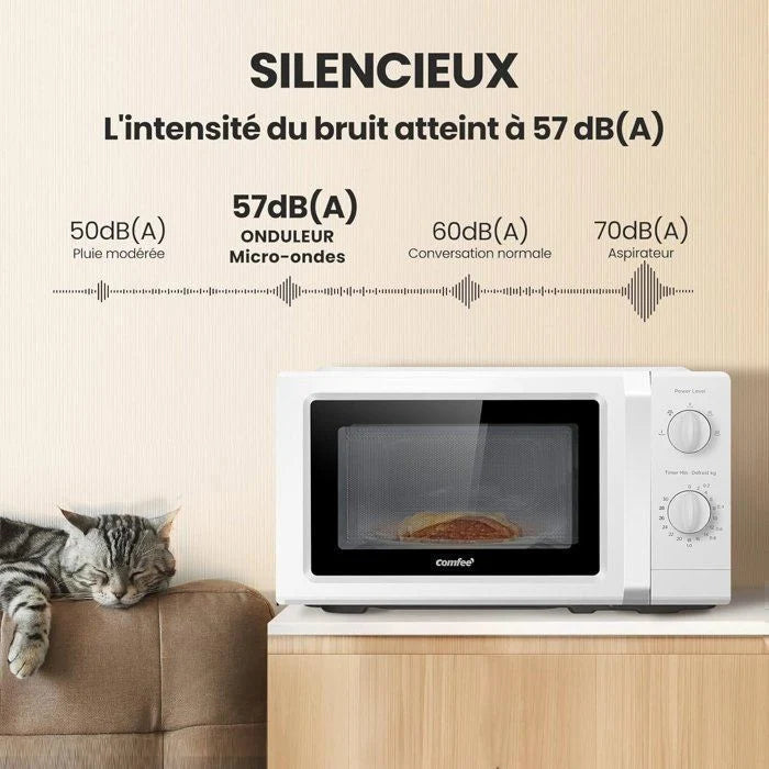 Micro-ondes pose libre - COMFEE CMO-MP012OC(BK) - Inverter - 6,2kg - L42,2 x P32,9 x H23,8 cm - 700W - 19L - Noir