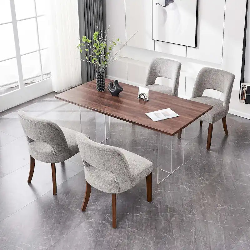 Lot de 4 chaises de salle à manger tapissées de tissu