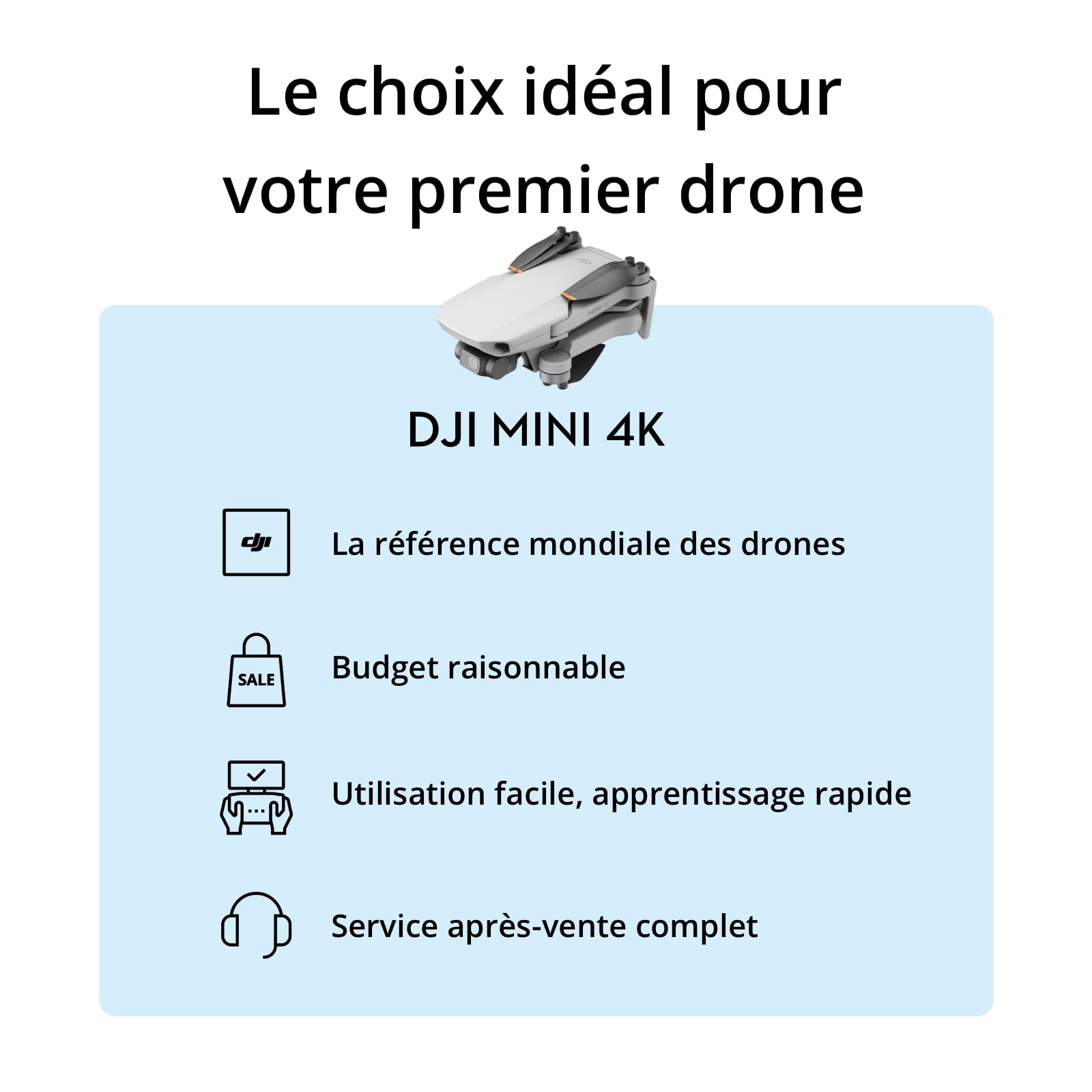 Mini 4K, Drone Caméra 4K UHD, Moins de 249 g, Stabilisation de la Nacelle à 3 Axes, Transmission Vidéo sur 10 km, Retour Auto, Résistance au Vent,