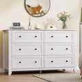 GustoWave Moderne Commode Large de 137 cm à 6 Tiroirs pour Chambre, Entrée, Couloir, Blanc