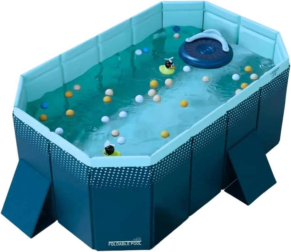 INDUSTEX Piscine Pliable Foldable Pool, Piscine pour Enfants et Adultes Portable, Piscine Amovible, Baignoire, Piscine Jouet, Piscine pour Animaux de compagnies (130 x 90 x 45 cm)