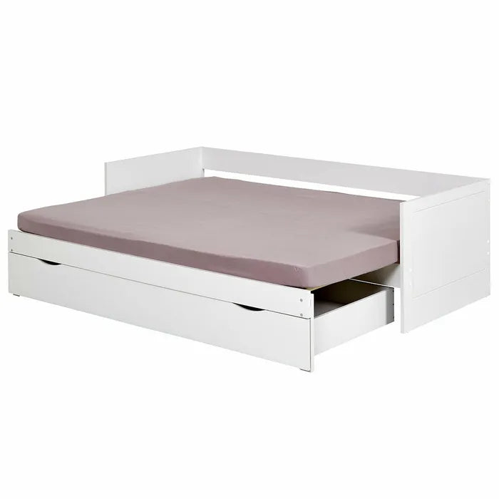 Pack Lit Gigogne Avec Tiroir Et Matelas Molly Blanc 80x200 Cm Lit avec rangement