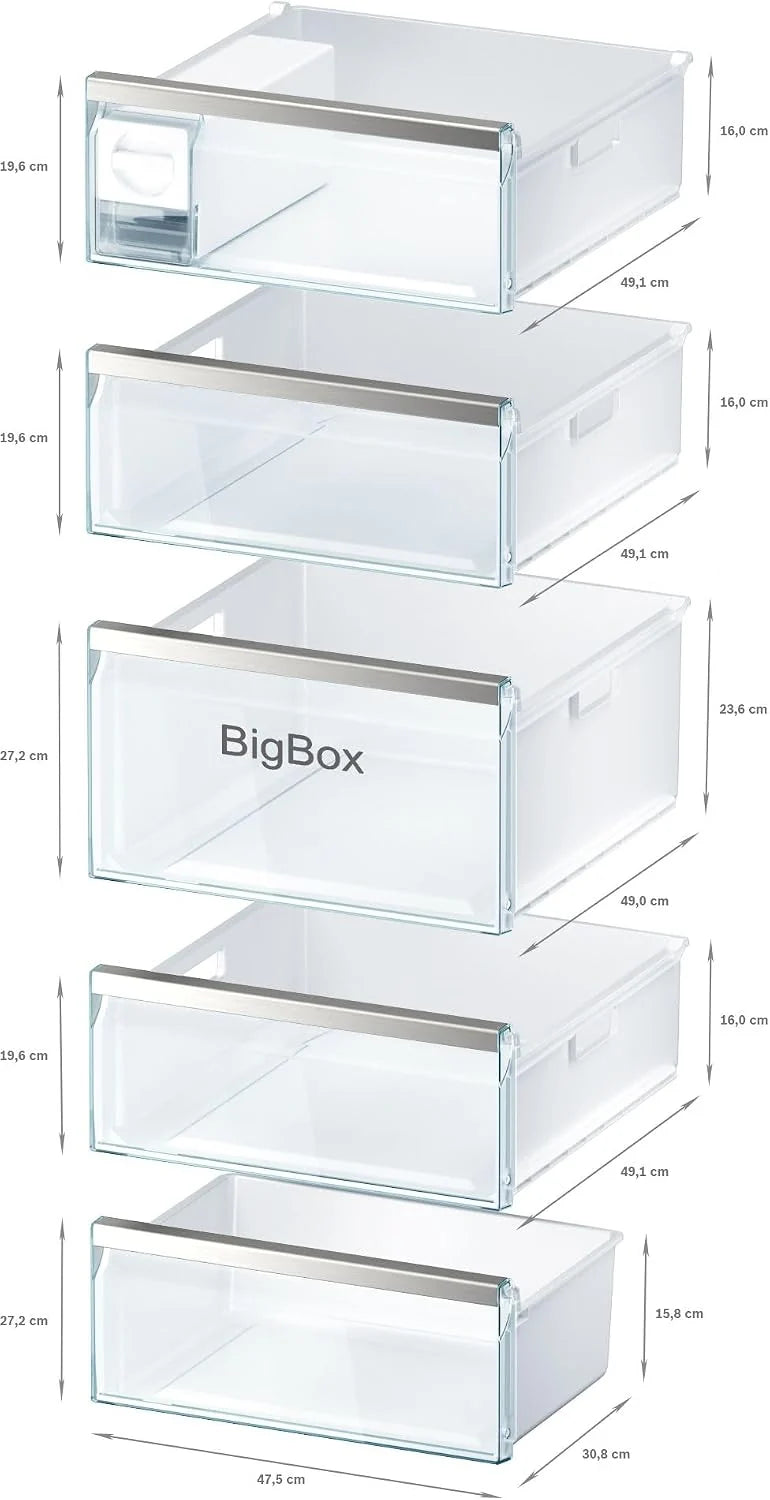 Bosch GSN54AWCV Série 6 Congélateur XXL 176 x 70 cm extra large 327 L NoFrost ne dégivrage plus jamais avec éclairage LED uniforme BigBox Espace pour gros aliments congelés Blanc