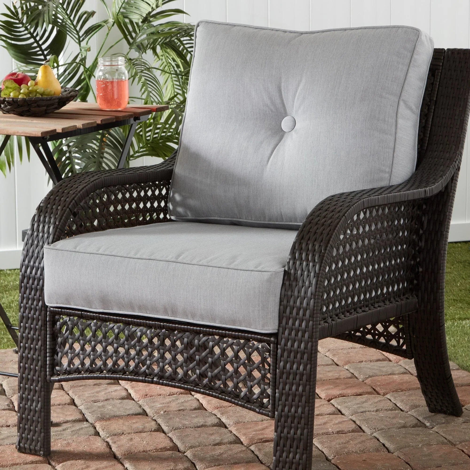 Ensemble de deux coussins d'extérieur haut de gamme Sunbrella pour assise profonde