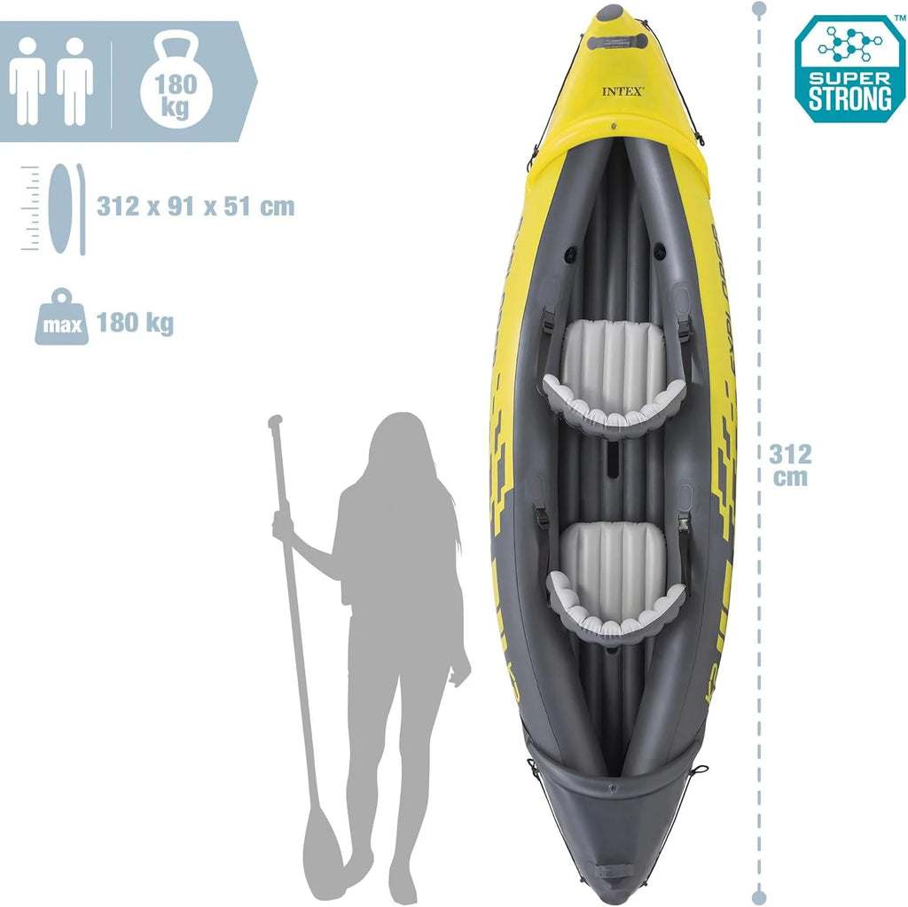 Intex Set Kayak Explorer k2-2 pers (Inclus rames et gonfleur)