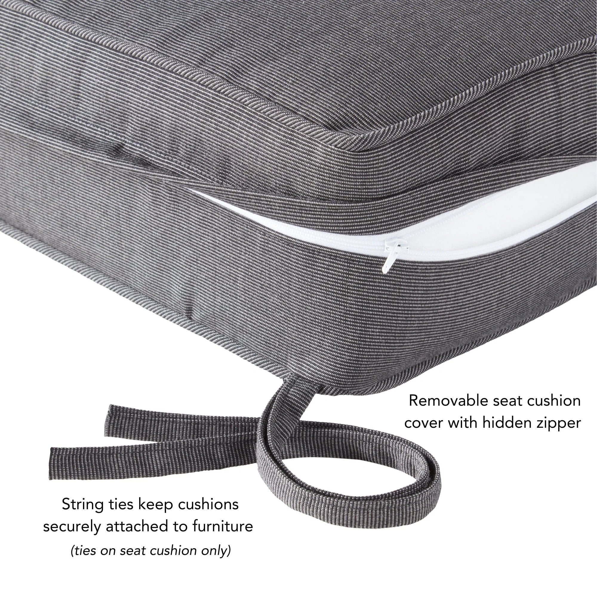 Ensemble de deux coussins d'extérieur haut de gamme Sunbrella pour assise profonde