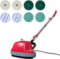 vidaXL Cireuse à Parquet 5 en 1 Brosseur Brosse Nettoyage Plancher Nettoyeur(Rouge/Gris)