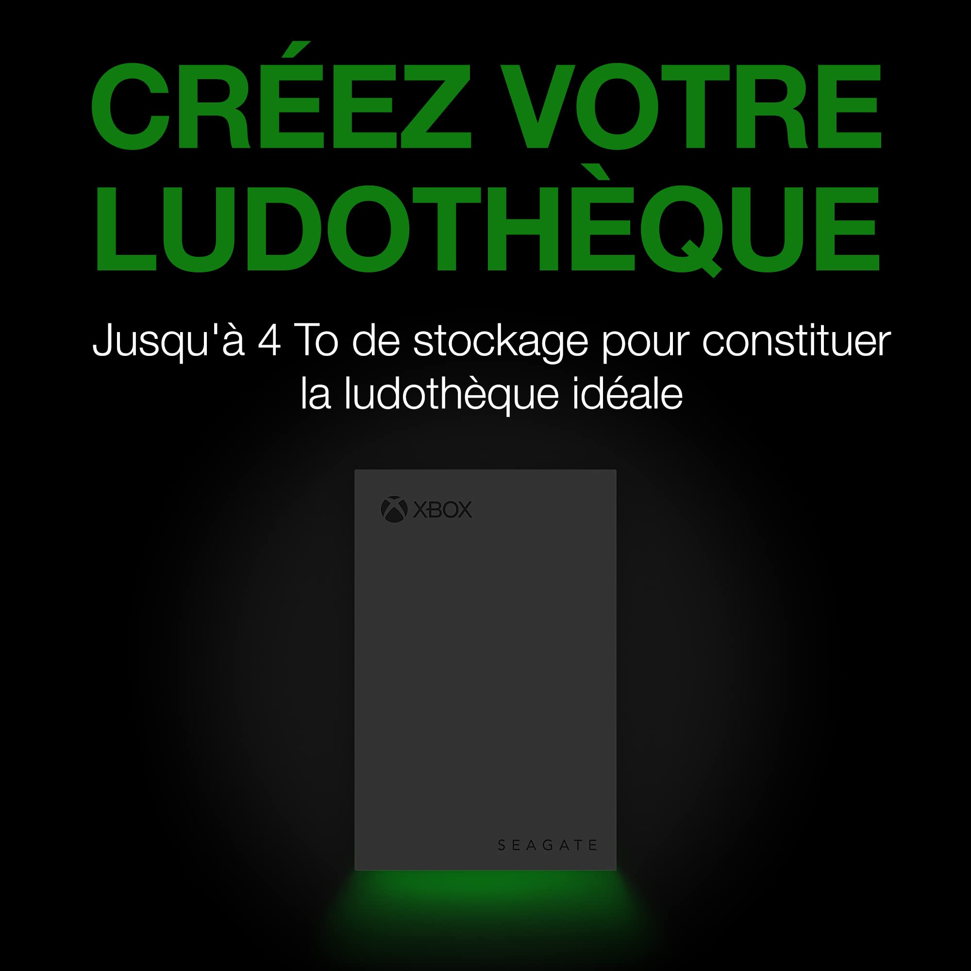 Seagate Game Drive pour Xbox 2To, Disque Dur Externe, HDD Portable, USB 3.2, Noir, certifié Xbox, LED RVB, Services Rescue (STKX2000403)