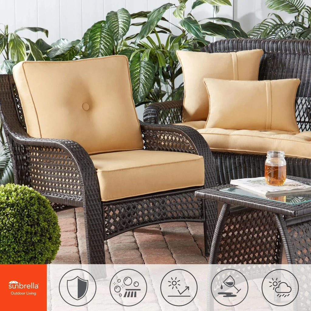 Ensemble de deux coussins d'extérieur haut de gamme Sunbrella pour assise profonde