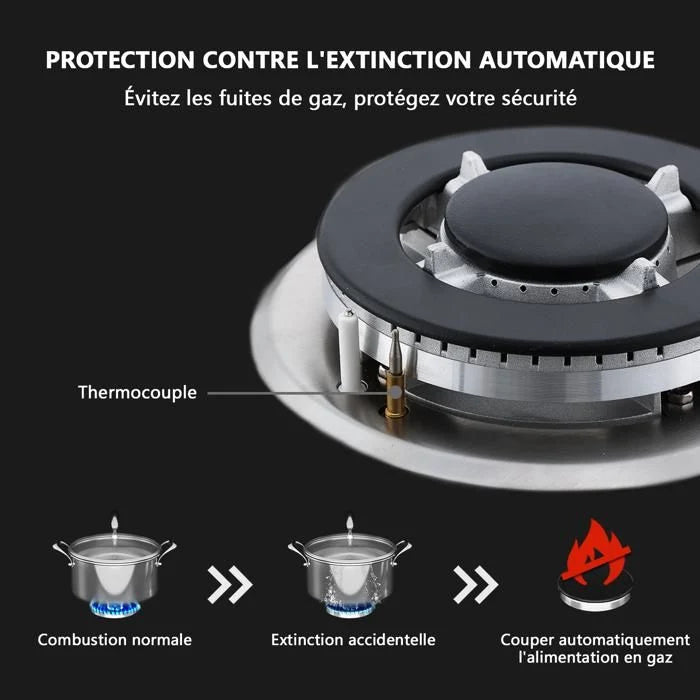 Plaque de cuisson gaz IsEasy MGBS-314A 4 feux Inox