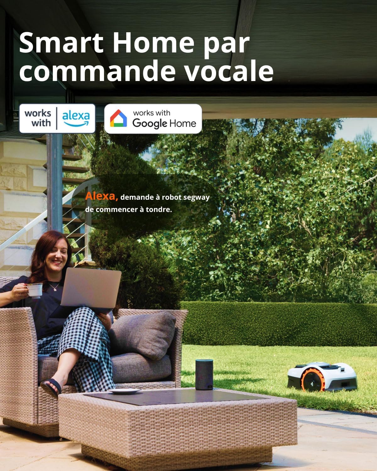 Navimow i105E Robot Tondeuse sans Fil périphérique, Recommandé 500 m², Max. 600 m², RTK+Vision Tondeuse Robot Gazon, IA cartographie Automatique, Limite virtuelle, Gestion multizon