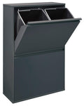 ARREGUI Basic CR604-B Poubelle de Recyclage Cuisine 4 Bacs | 4 x 17 L (68 L) | Poubelle de Tri Sélectif 4 Rangements | Meuble Poubelle en Acier avec 4 Seaux | Sac Poubelle | anthracite : Cuisine et Maison
