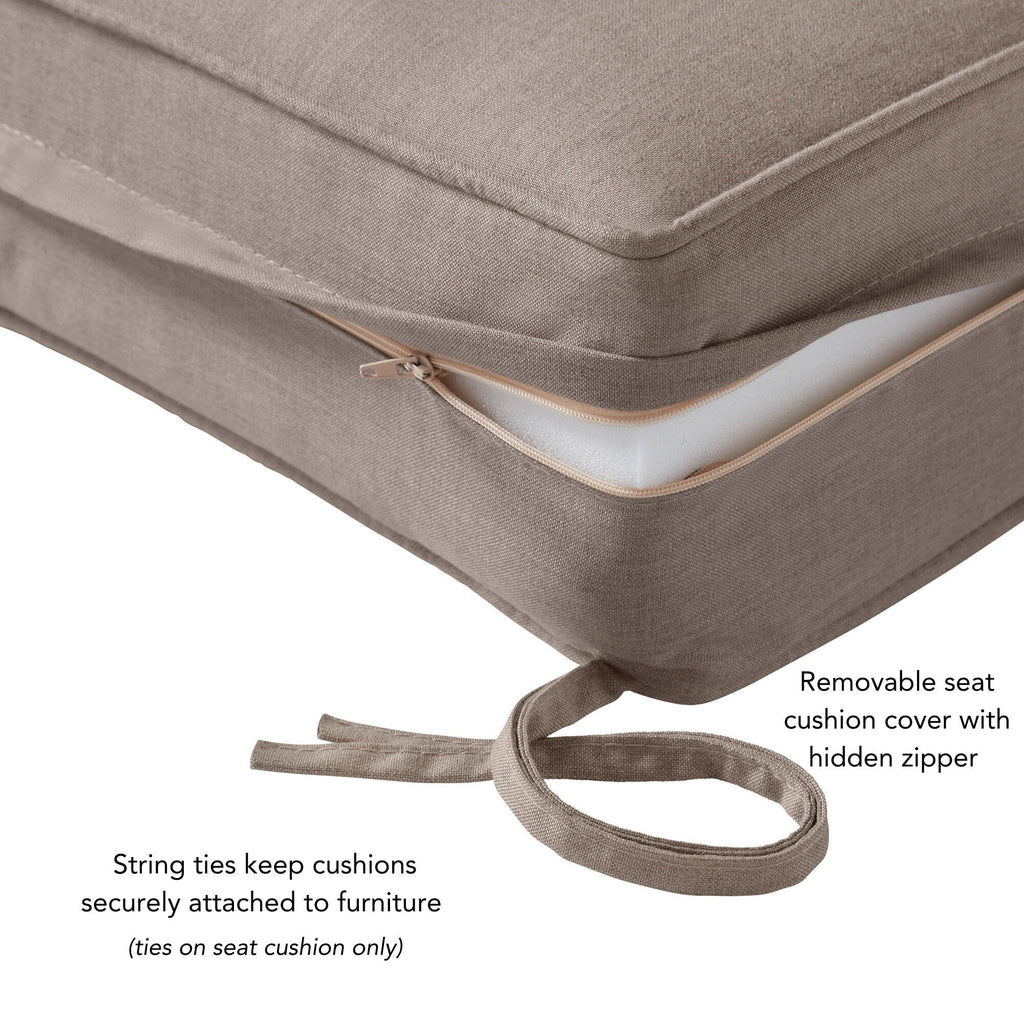 Ensemble de deux coussins d'extérieur haut de gamme Sunbrella pour assise profonde