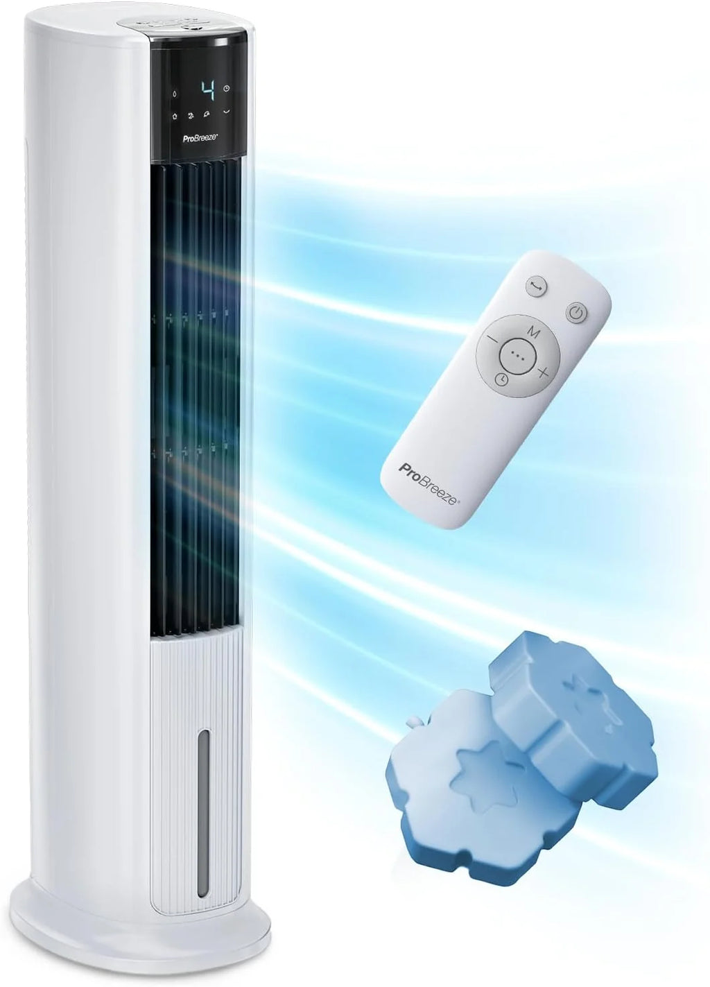 Pro Breeze OmniAir Rafraichisseur d'Air 7L 3en1, 7 Vitesses, 3 Modes, Oscillant, Minuterie 10h, Climatiseur Mobile Sans Évacuation, Silencieux, Sans Conduit, Ventilateur Refroidisseur d'Air