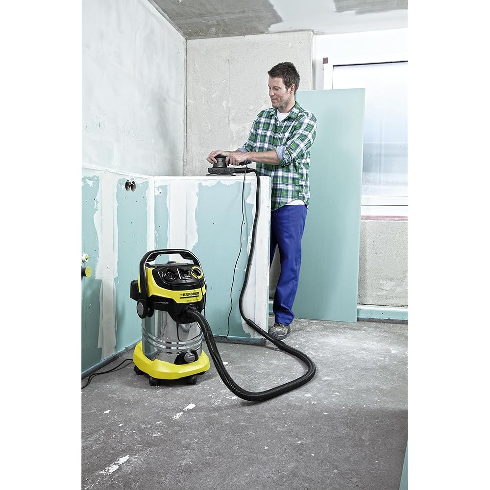 Kärcher Sans sac WD 6 P Premium Aspirateur multifonction avec Prise d'asservissement/Cuve 30 L 1300 W Noir/Jaune : Cuisine et Maison
