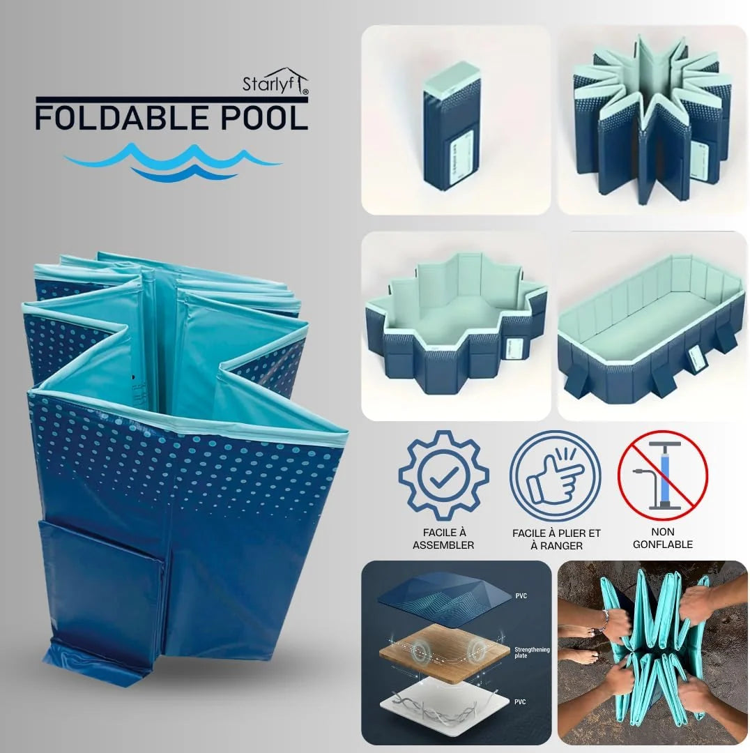 INDUSTEX Piscine Pliable Foldable Pool, Piscine pour Enfants et Adultes Portable, Piscine Amovible, Baignoire, Piscine Jouet, Piscine pour Animaux de compagnies (130 x 90 x 45 cm)