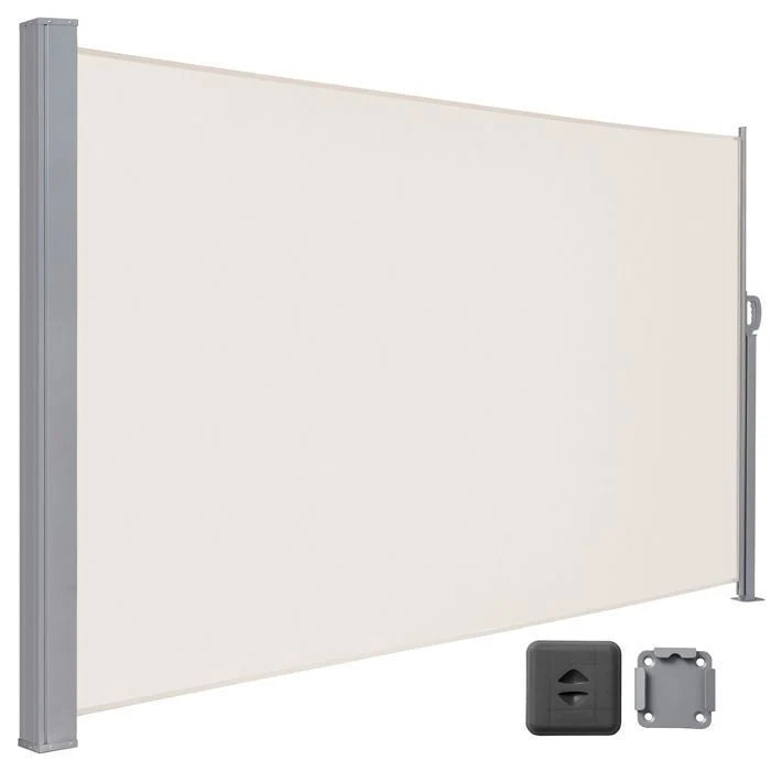 Store Latéral 160 x 400 cm, Brise-Vue Rétractable, Auvent extérieur, Résistant aux Intempéries, pour Jardin, Terrasse,Gris foncé