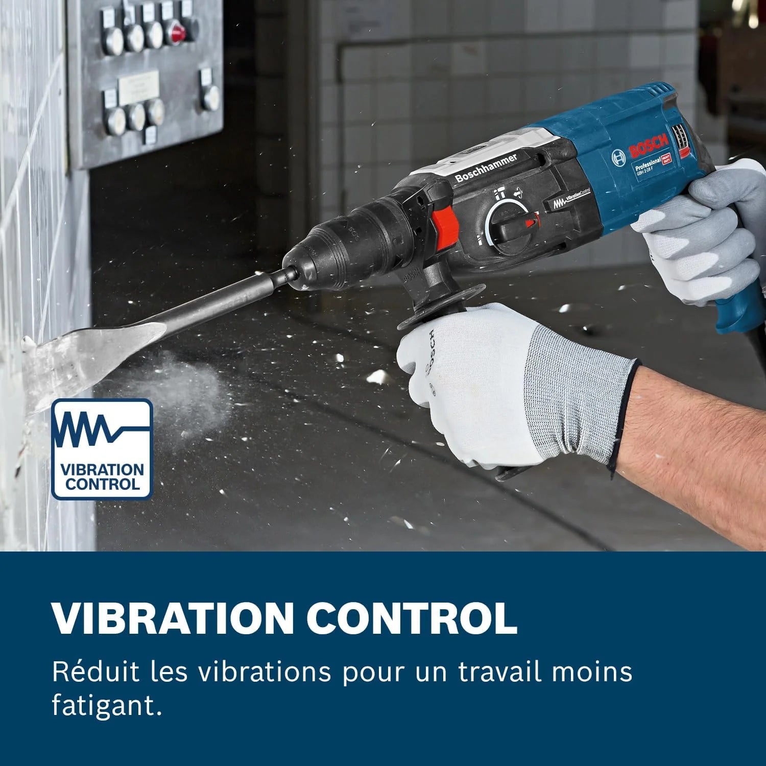 Bosch Professional perforateur GBH 2-28 F (puissance 880 W, diamètre de perçage max. dans le béton : 28 mm, avec set 6 pièces de perçage-burinage, SDS plus, L-Case)