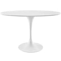 Table à manger ovale 48" Lippa en bois blanc - Modway : Meuble de cuisine moderne et élégant, 4 places