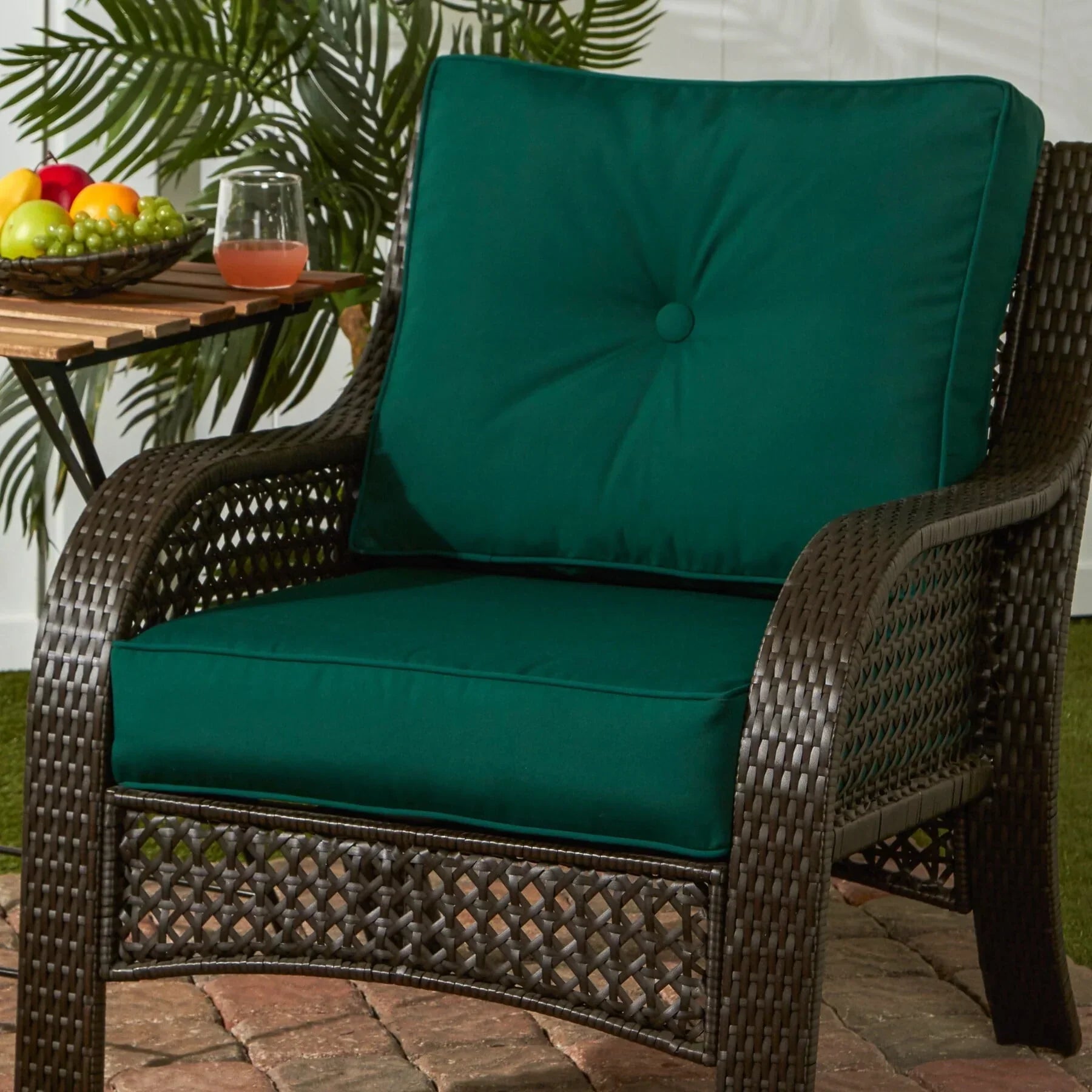 Ensemble de deux coussins d'extérieur haut de gamme Sunbrella pour assise profonde