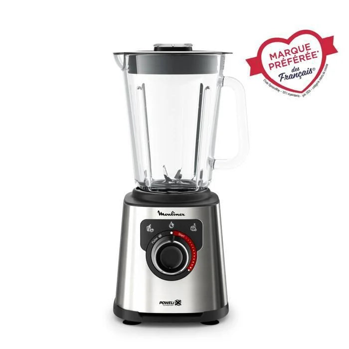 Moulinex PerfectMix + Blender haute vitesse, 1200 W, bol 2 L, Capacité utile 1,5 L, Technologie de lames Powelix