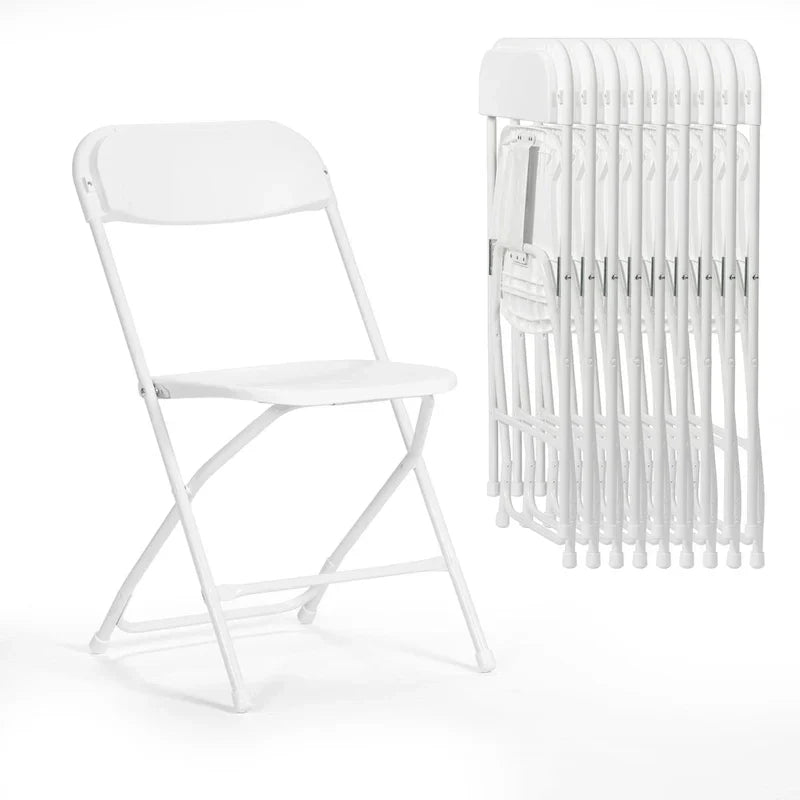 Chaise pliante en plastique, lot de 10, capacité de 158 kg pour événements, bureau, mariage, fête, pique-nique, cuisine, salle à manger