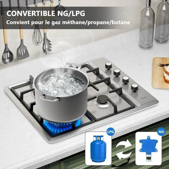Plaque de cuisson gaz IsEasy MGBS-314A 4 feux Inox