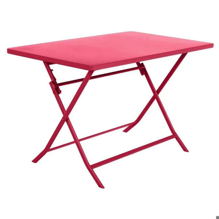 Table de jardin pliante carrée "Greensboro" pétrole 2 places en acier traité époxy - Hespéride