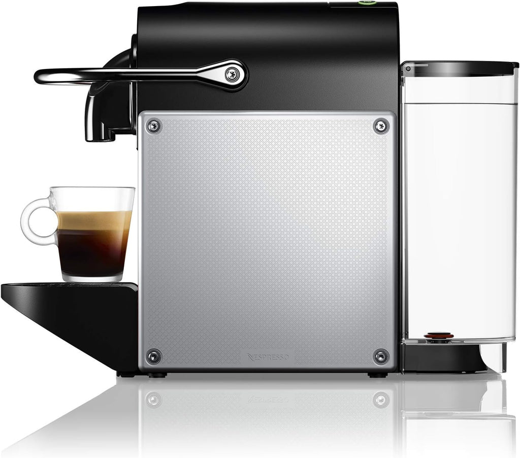 Nespresso Machine à café à capsules DeLonghi EN 124.S Pixie Silver | 1260 W | 0,7 L | Panneaux latéraux à capsules recyclées, métal argenté