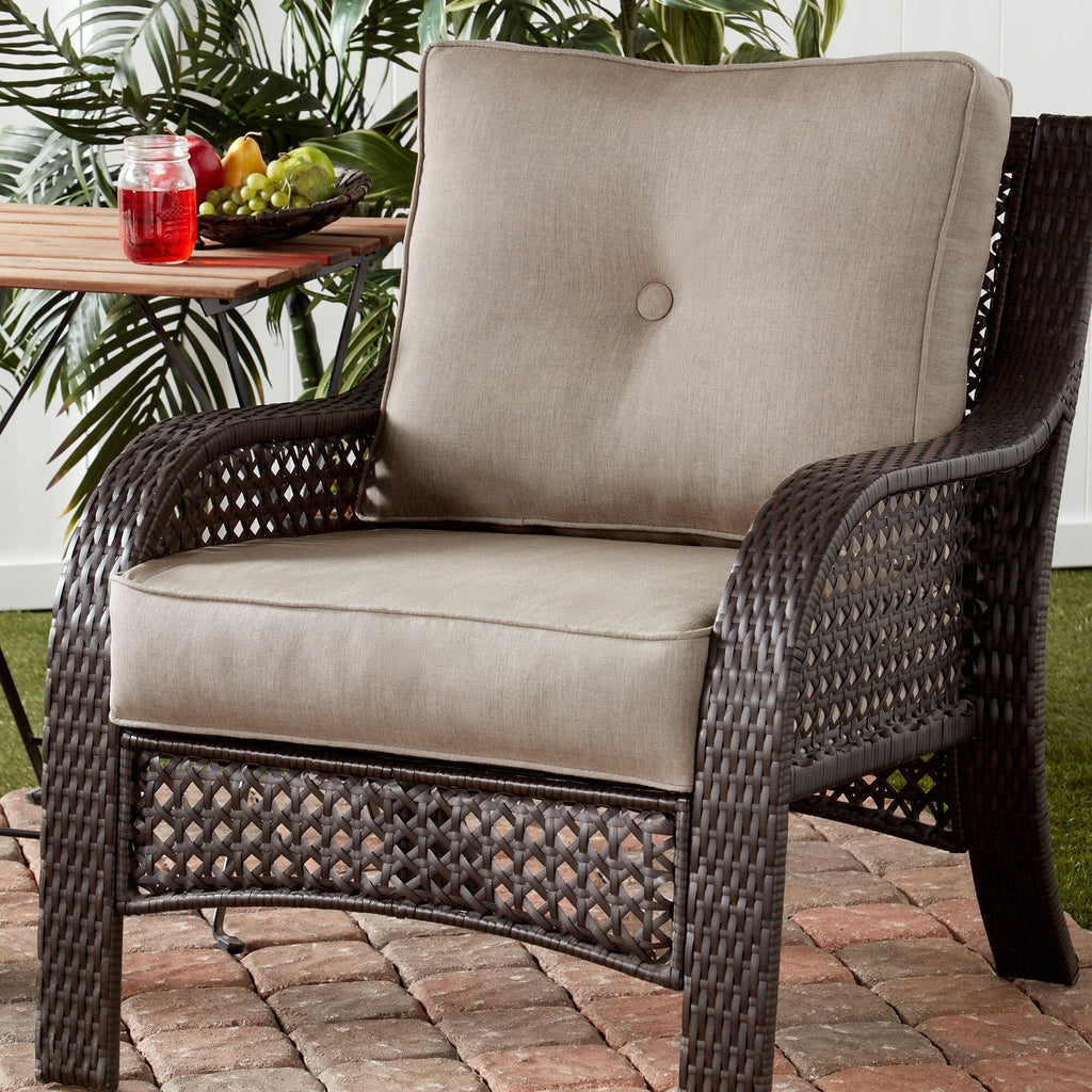 Ensemble de deux coussins d'extérieur haut de gamme Sunbrella pour assise profonde