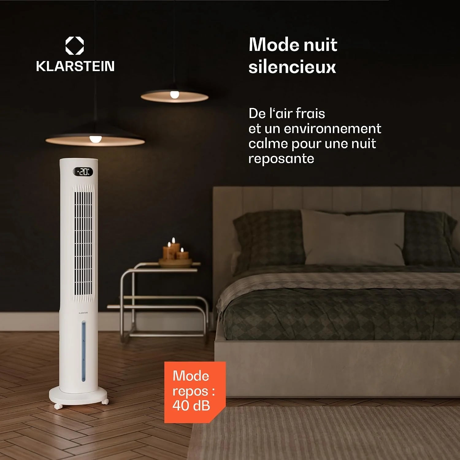 KLARSTEIN Rafraichisseur d’Air, Refroidisseur d’Air Évaporatif, 5L, Télécommande, Application, Mobile, Ventilateur Climatiseur Chambre 30m², White