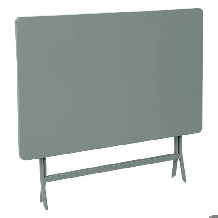 Table de jardin pliante carrée "Greensboro" pétrole 2 places en acier traité époxy - Hespéride