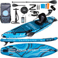 Aqua Spirit Sup Planche à pagaie Gonflable Stand Up 2023 3 m / 10 m / 10 m / 10/12 pi 6/15 pi / 18 po Kit Complet de Conversion de Kayak avec pagaie, Sac à Dos, Pompe et Autres Accessoires