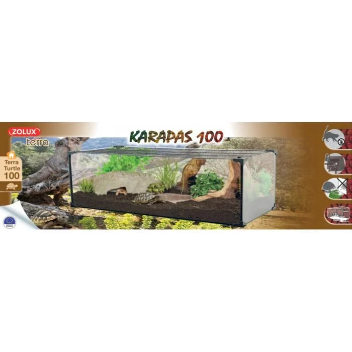 Terrarium tortue Karapas Terra 100 Pro noir - Zolux Noir