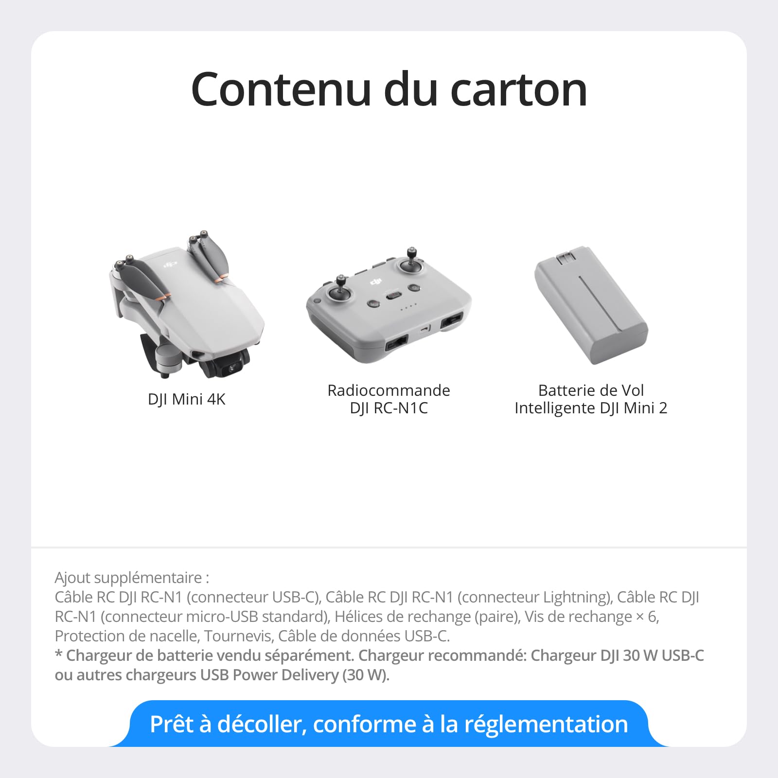 Mini 4K, Drone Caméra 4K UHD, Moins de 249 g, Stabilisation de la Nacelle à 3 Axes, Transmission Vidéo sur 10 km, Retour Auto, Résistance au Vent,