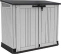 Keter 249317 Store it Out Nova Abri de jardin extérieur 132 x 71,5 x 113,5 cm, gris clair avec couvercle gris foncé